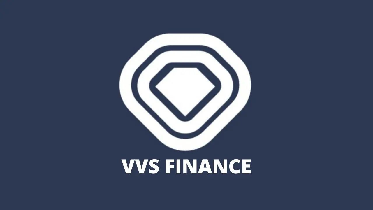 Logo of VVS Finance with a geometric diamond shape on a navy blue background.